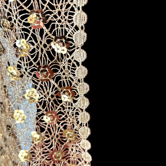 Sequin Open Weave Scarf Evening Shawl Gold Silver - Picture 13 of 15